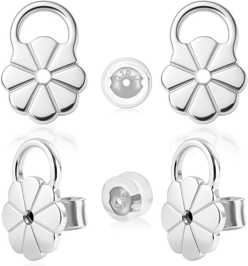 Goffing Earring Backs Replacements for Droopy Ears, Heavy Earrings Lifters, Locking Ear Support for Sensetive Skin, 6 Pairs - Image 1